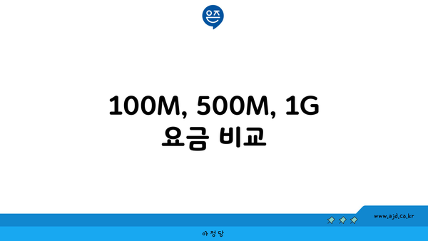 100M, 500M, 1G 요금 비교