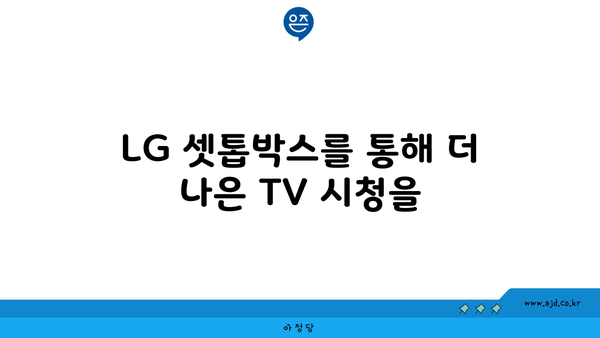 LG 셋톱박스를 통해 더 나은 TV 시청을