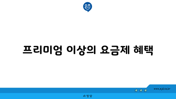 프리미엄 이상의 요금제 혜택