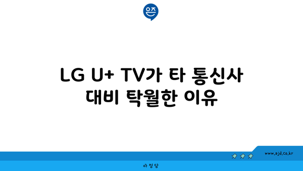 LG U+ TV가 타 통신사 대비 탁월한 이유