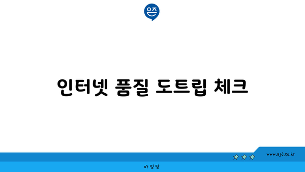 인터넷 품질 도트립 체크