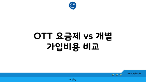 OTT 요금제 vs 개별 가입비용 비교