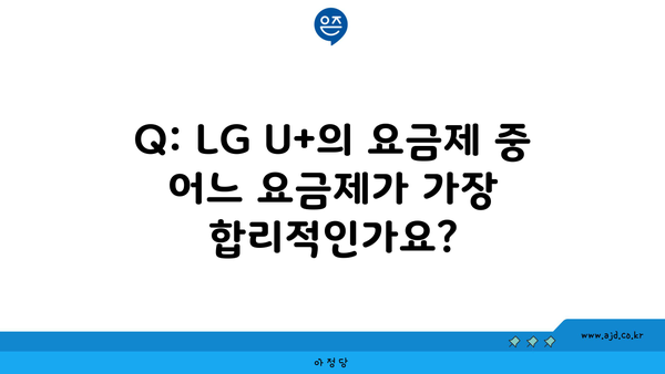 Q: LG U+의 요금제 중 어느 요금제가 가장 합리적인가요?