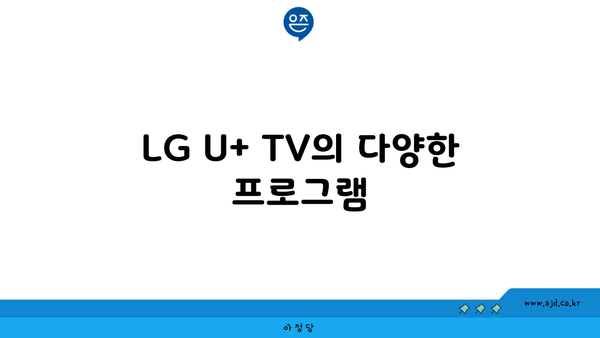 LG U+ TV의 다양한 프로그램