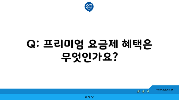 Q: 프리미엄 요금제 혜택은 무엇인가요?