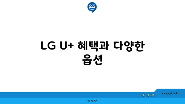 LG U+ 혜택과 다양한 옵션