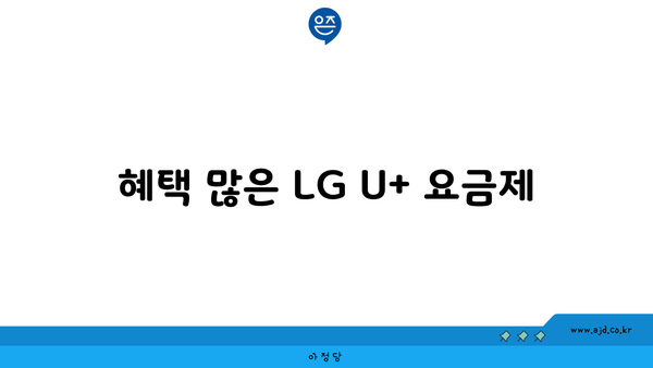 혜택 많은 LG U+ 요금제