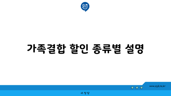 가족결합 할인 종류별 설명