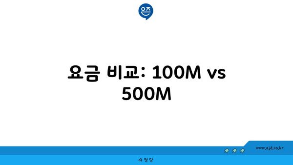 요금 비교: 100M vs 500M