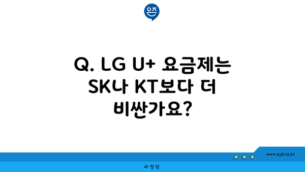 Q. LG U+ 요금제는 SK나 KT보다 더 비싼가요?