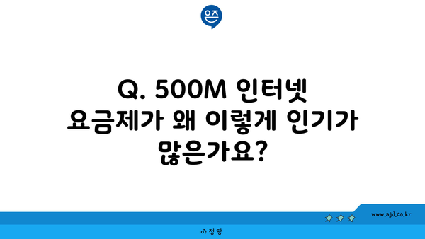 Q. 500M 인터넷 요금제가 왜 이렇게 인기가 많은가요?