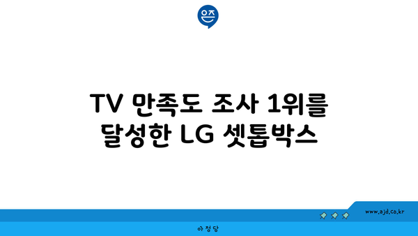 TV 만족도 조사 1위를 달성한 LG 셋톱박스