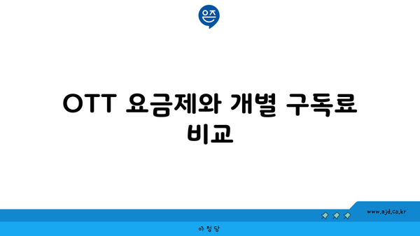 OTT 요금제와 개별 구독료 비교