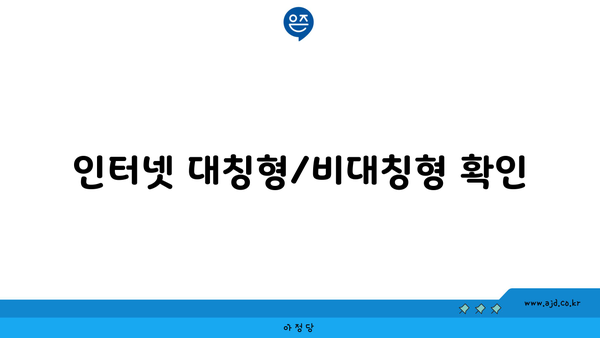 인터넷 대칭형/비대칭형 확인