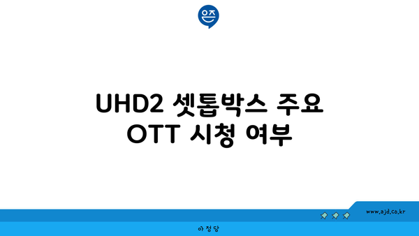 UHD2 셋톱박스 주요 OTT 시청 여부