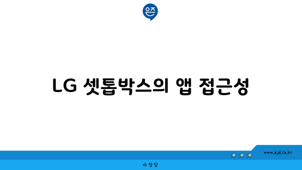 LG 셋톱박스의 앱 접근성