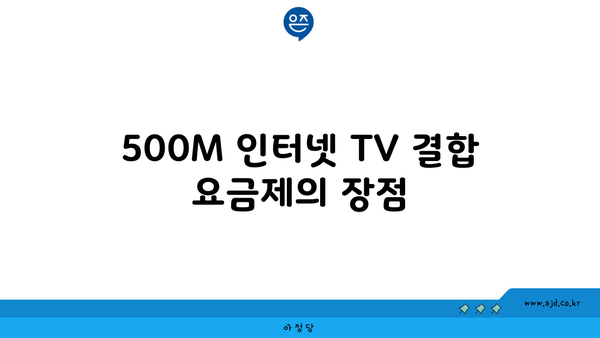 500M 인터넷 TV 결합 요금제의 장점