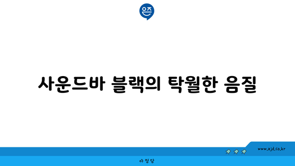 사운드바 블랙의 탁월한 음질