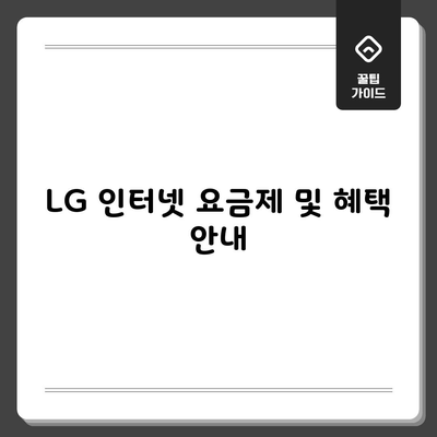 LG 인터넷 요금제 및 혜택 안내