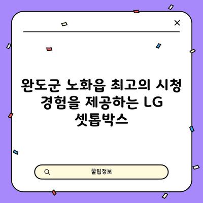 완도군 노화읍 최고의 시청 경험을 제공하는 LG 셋톱박스