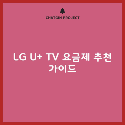 LG U+ TV 요금제 추천 가이드