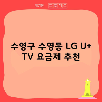 수영구 수영동 LG U+ TV 요금제 추천