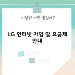 LG 인터넷 가입 및 요금제 안내