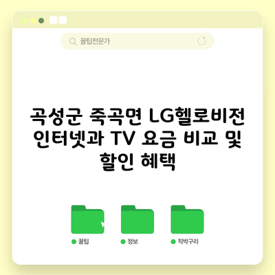 곡성군 죽곡면 LG헬로비전 인터넷과 TV 요금 비교 및 할인 혜택