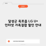 달성군 옥포읍 LG U+ 인터넷 가족결합 할인 안내