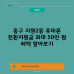 동구 지원2동 휴대폰 전환지원금 최대 50만 원 혜택 알아보기