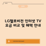 LG헬로비전 인터넷 TV 요금 비교 및 혜택 안내