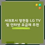 서귀포시 영천동 LG TV 및 인터넷 요금제 추천