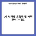 LG 인터넷 요금제 및 혜택 완벽 가이드