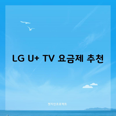 LG U+ TV 요금제 추천