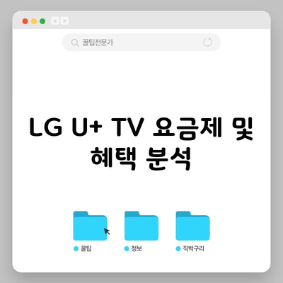 LG U+ TV 요금제 및 혜택 분석