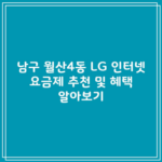 남구 월산4동 LG 인터넷 요금제 추천 및 혜택 알아보기