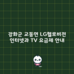 강화군 교동면 LG헬로비전 인터넷과 TV 요금제 안내