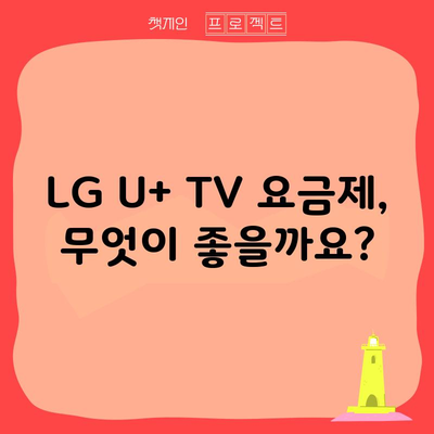 LG U+ TV 요금제, 무엇이 좋을까요?