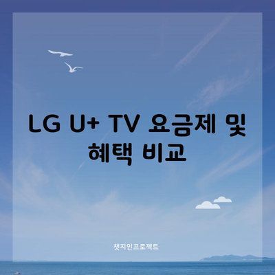 LG U+ TV 요금제 및 혜택 비교