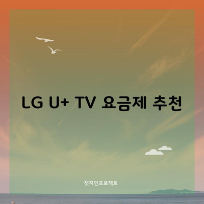 LG U+ TV 요금제 추천