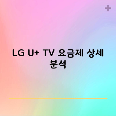 LG U+ TV 요금제 상세 분석