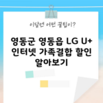 영동군 영동읍 LG U+ 인터넷 가족결합 할인 알아보기