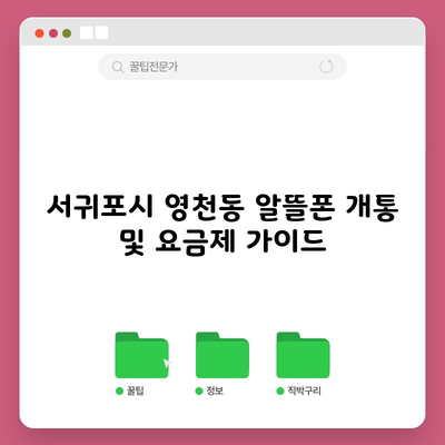 서귀포시 영천동 알뜰폰 개통 및 요금제 가이드