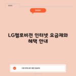 LG헬로비전 인터넷 요금제와 혜택 안내