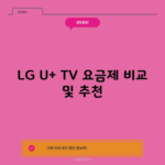 LG U+ TV 요금제 비교 및 추천