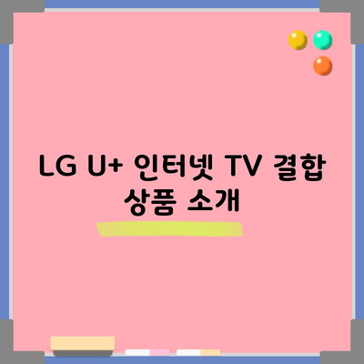 LG U+ 인터넷 TV 결합 상품 소개