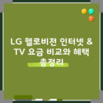 LG 헬로비전 인터넷 & TV 요금 비교와 혜택 총정리