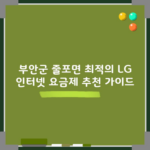 부안군 줄포면 최적의 LG 인터넷 요금제 추천 가이드