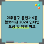 미추홀구 용현1·4동 헬로비전 2024 인터넷 요금 및 혜택 비교