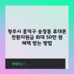 청주시 흥덕구 송정동 휴대폰 전환지원금 최대 50만 원 혜택 받는 방법